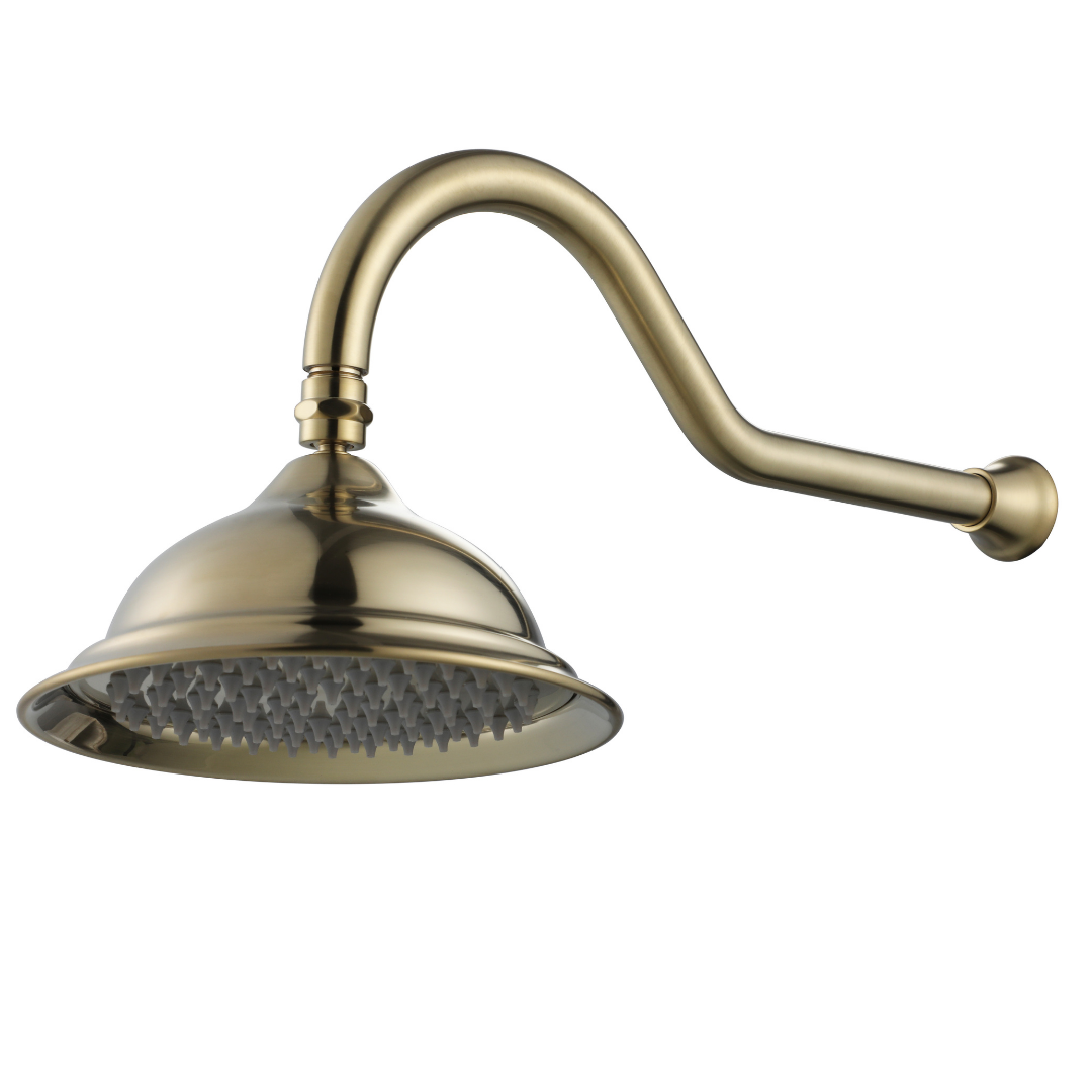 Bordeaux Shower Arm & Head Brushed Bronze