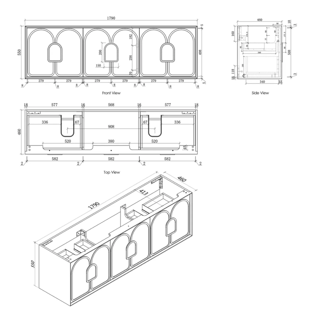 Laguna Satin White Vanity 1800mm