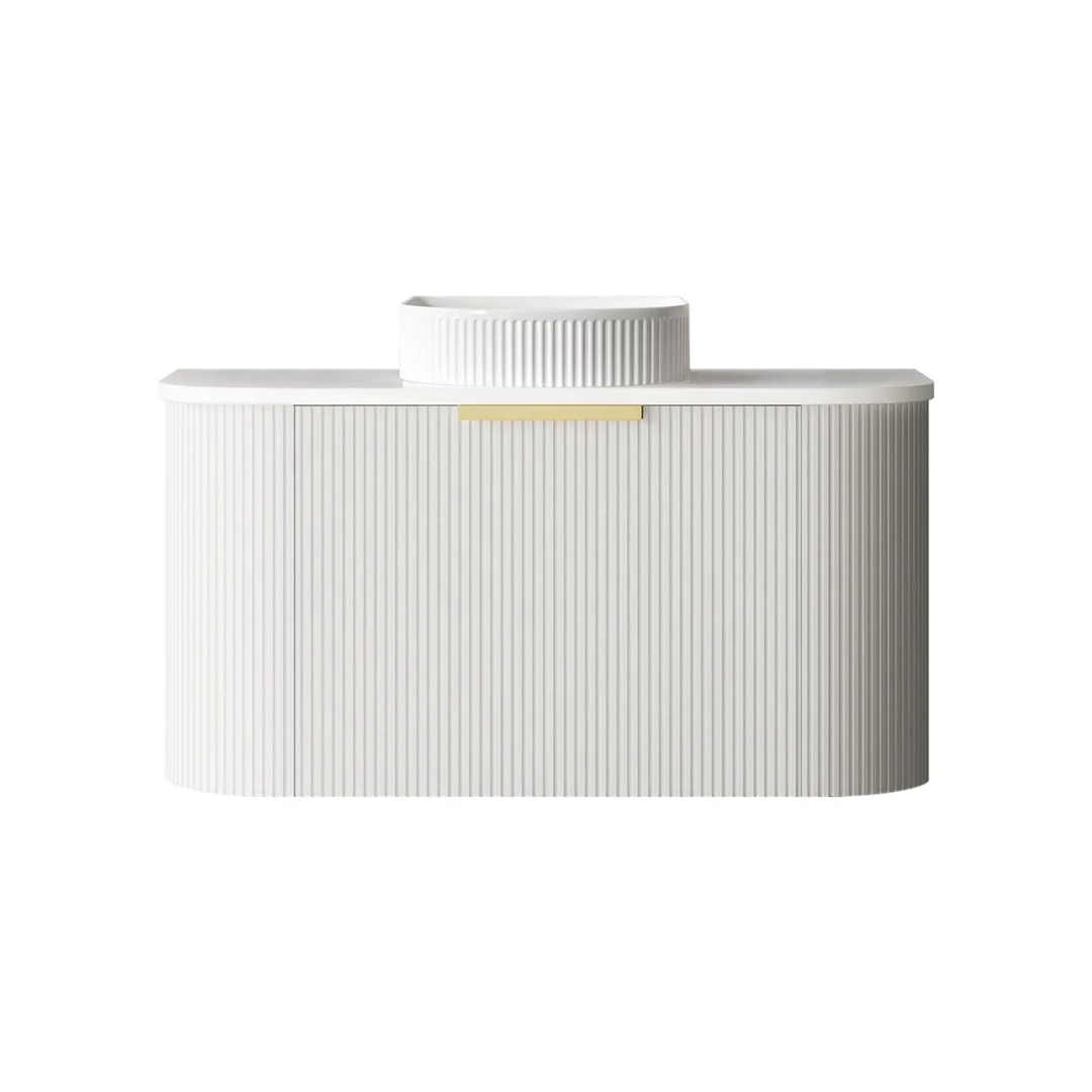 Bondi White Fluted Vanity 900mm
