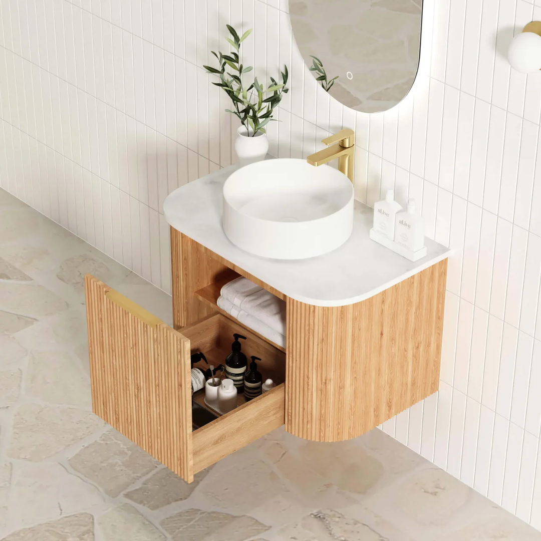 Bondi Oak Fluted Vanity 750mm