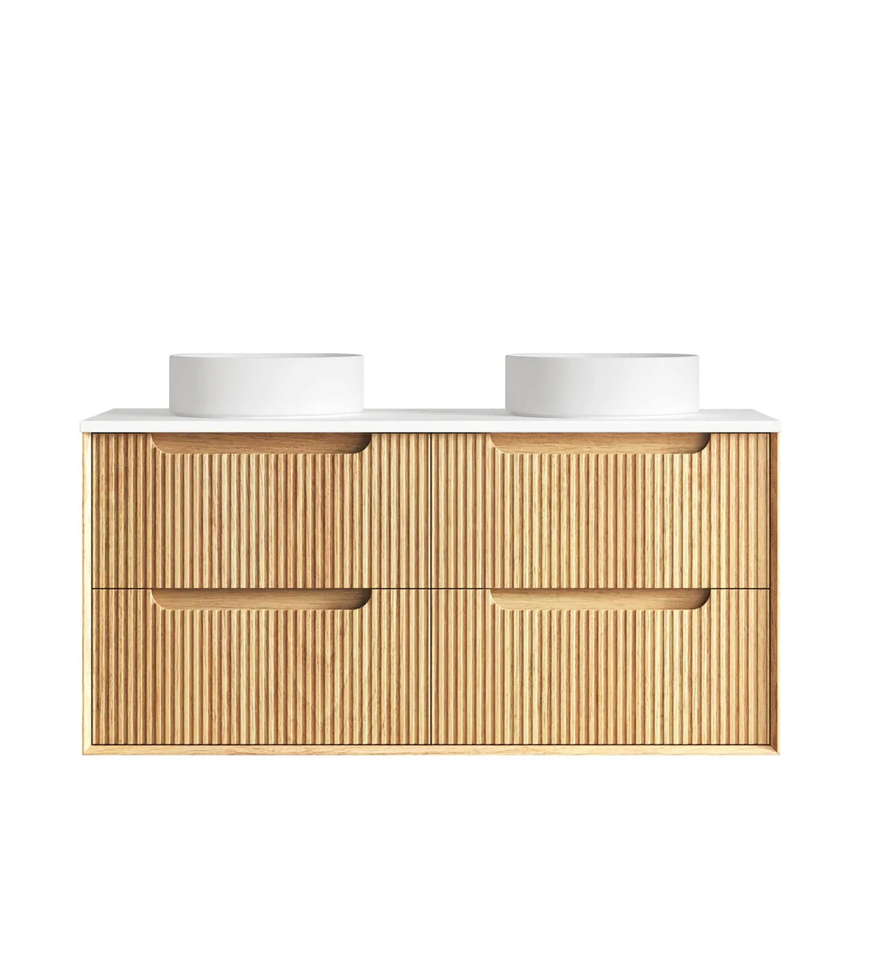 Fluted Byron Woodland Oak Double Vanity 1200mm