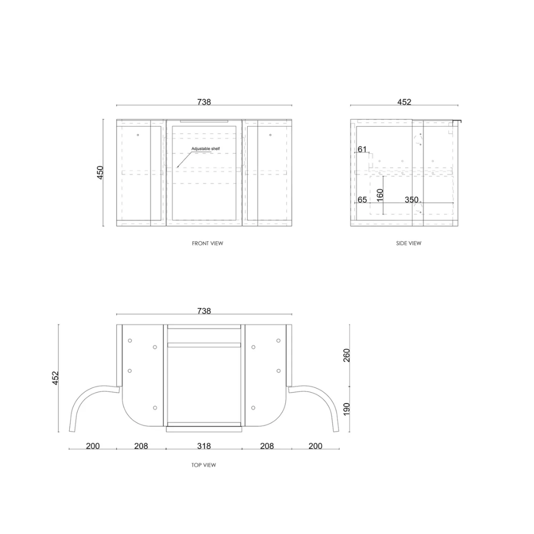Hampshire Satin White Vanity 750mm