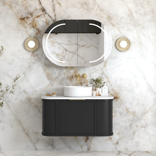 Hampshire Satin Black Vanity 900mm