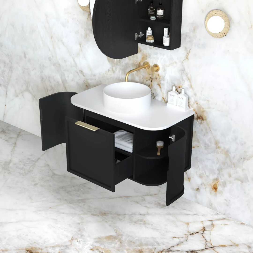 Hampshire Satin Black Vanity 900mm