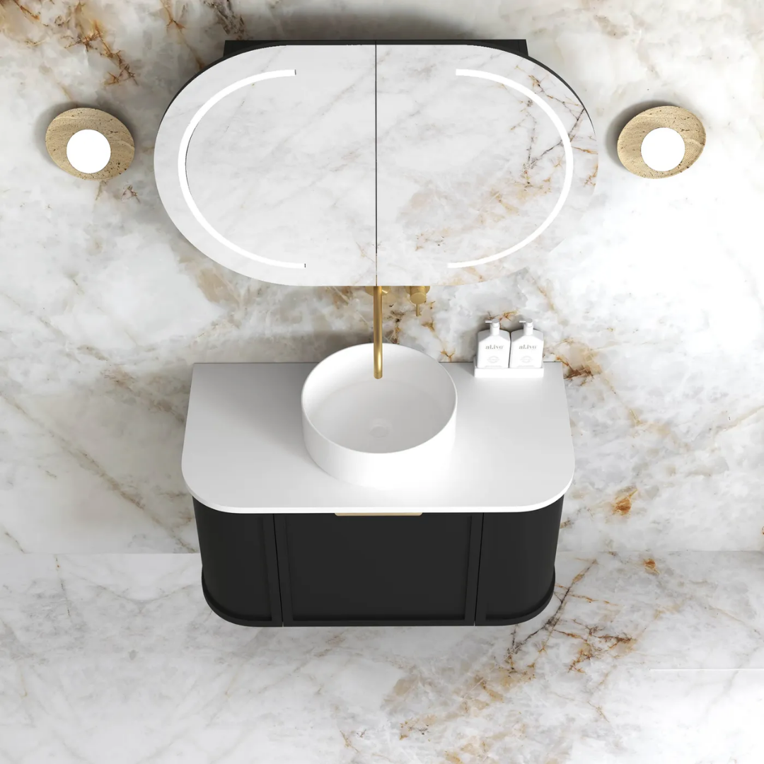 Hampshire Satin Black Vanity 900mm