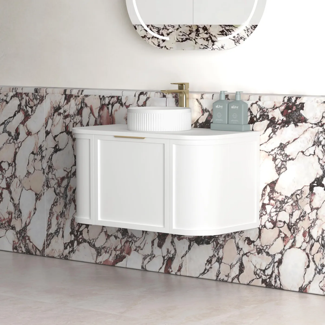 Hampshire Satin White Vanity 900mm