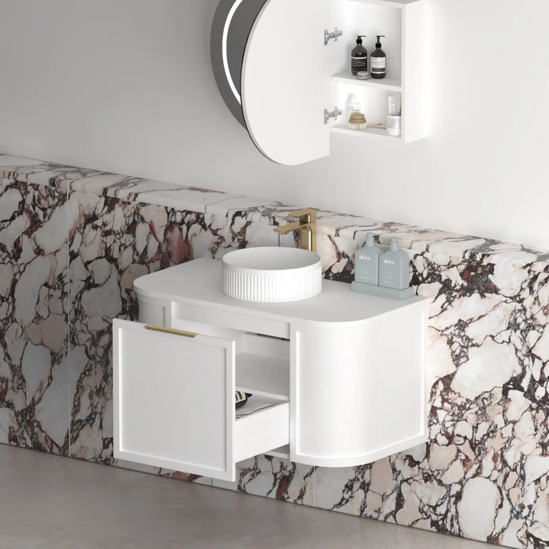 Hampshire Satin White Vanity 900mm