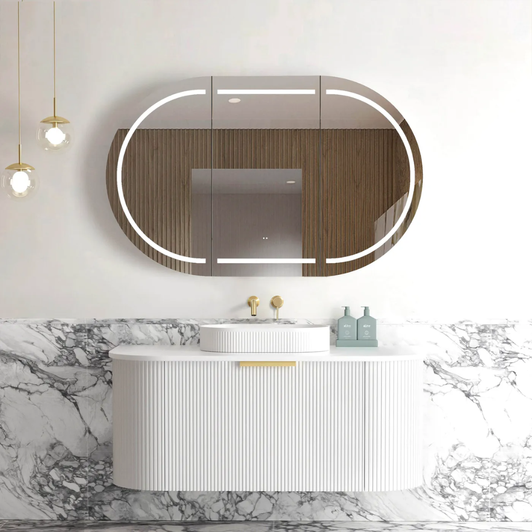 Bondi White Fluted Vanity 1200mm