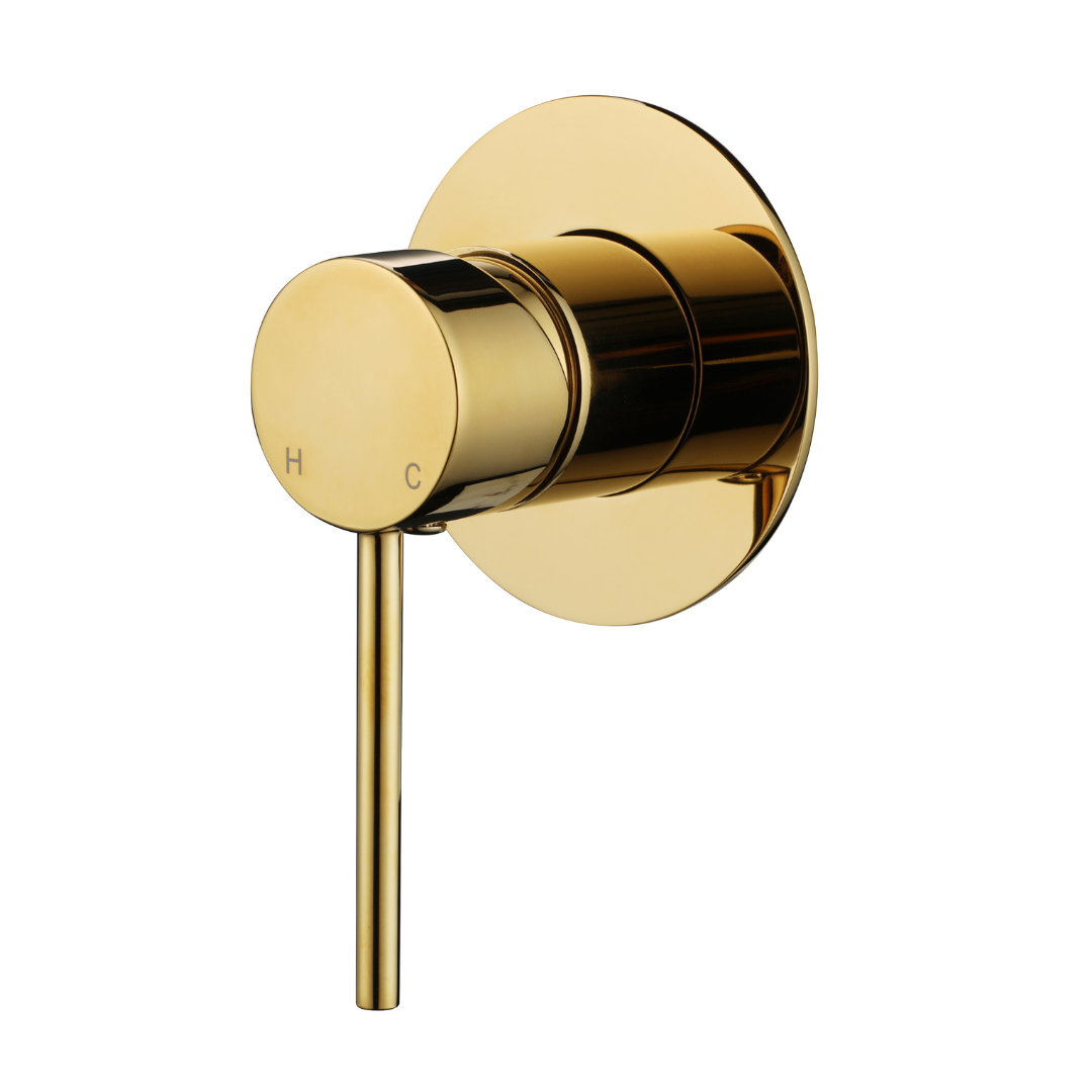 Star Mini Shower Mixer 80mm Polished Brass