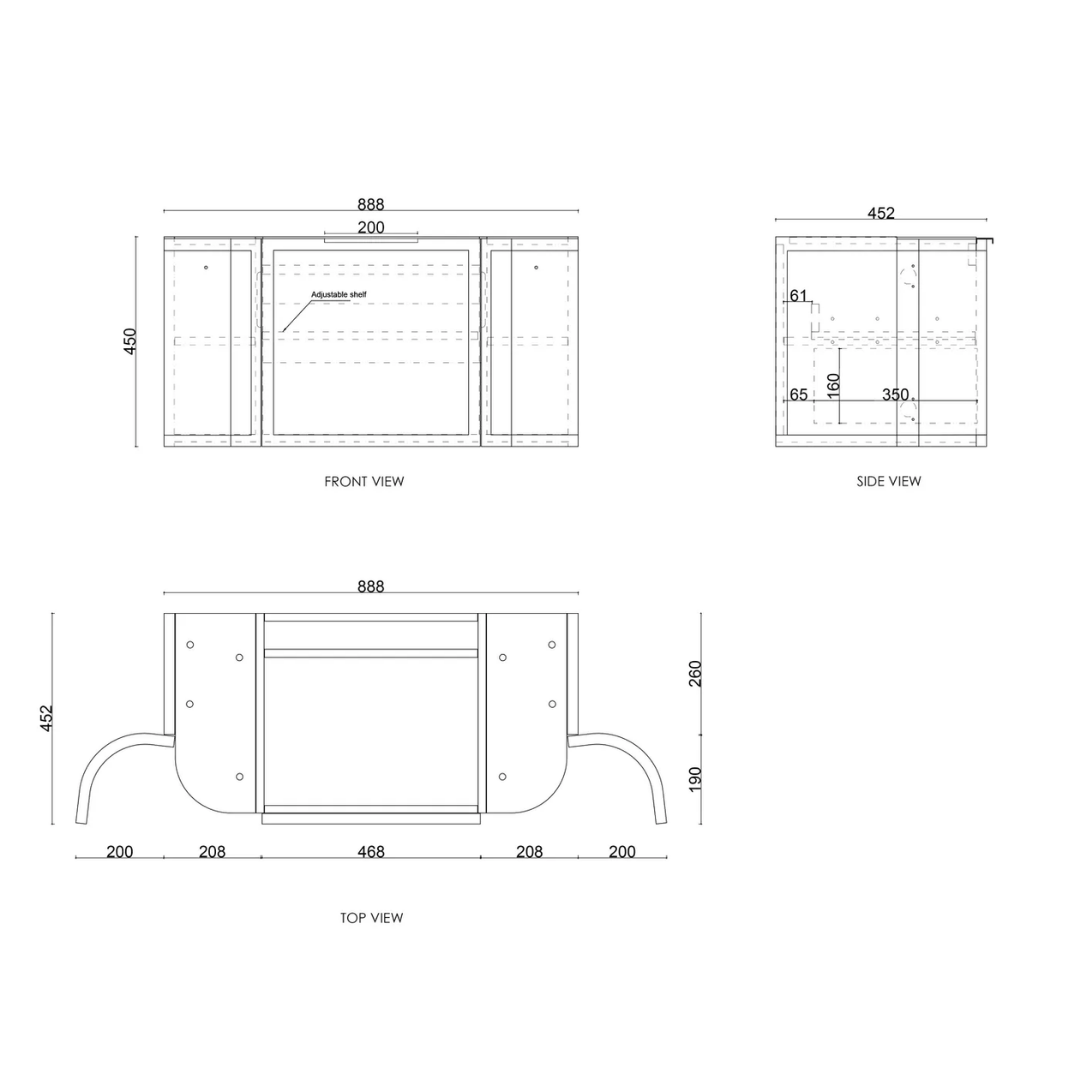 Hampshire Satin White Vanity 900mm