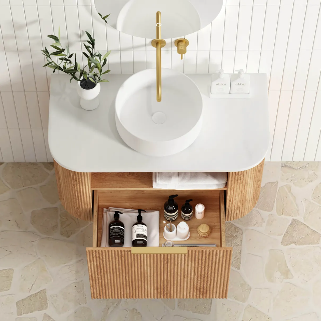 Bondi Oak Fluted Vanity 900mm