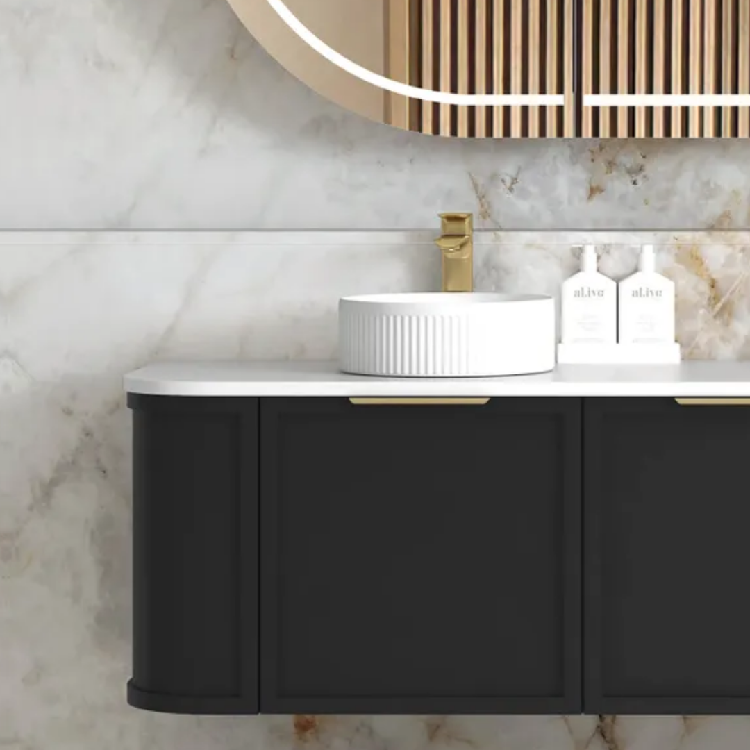 Hampshire Satin Black Vanity 1800mm