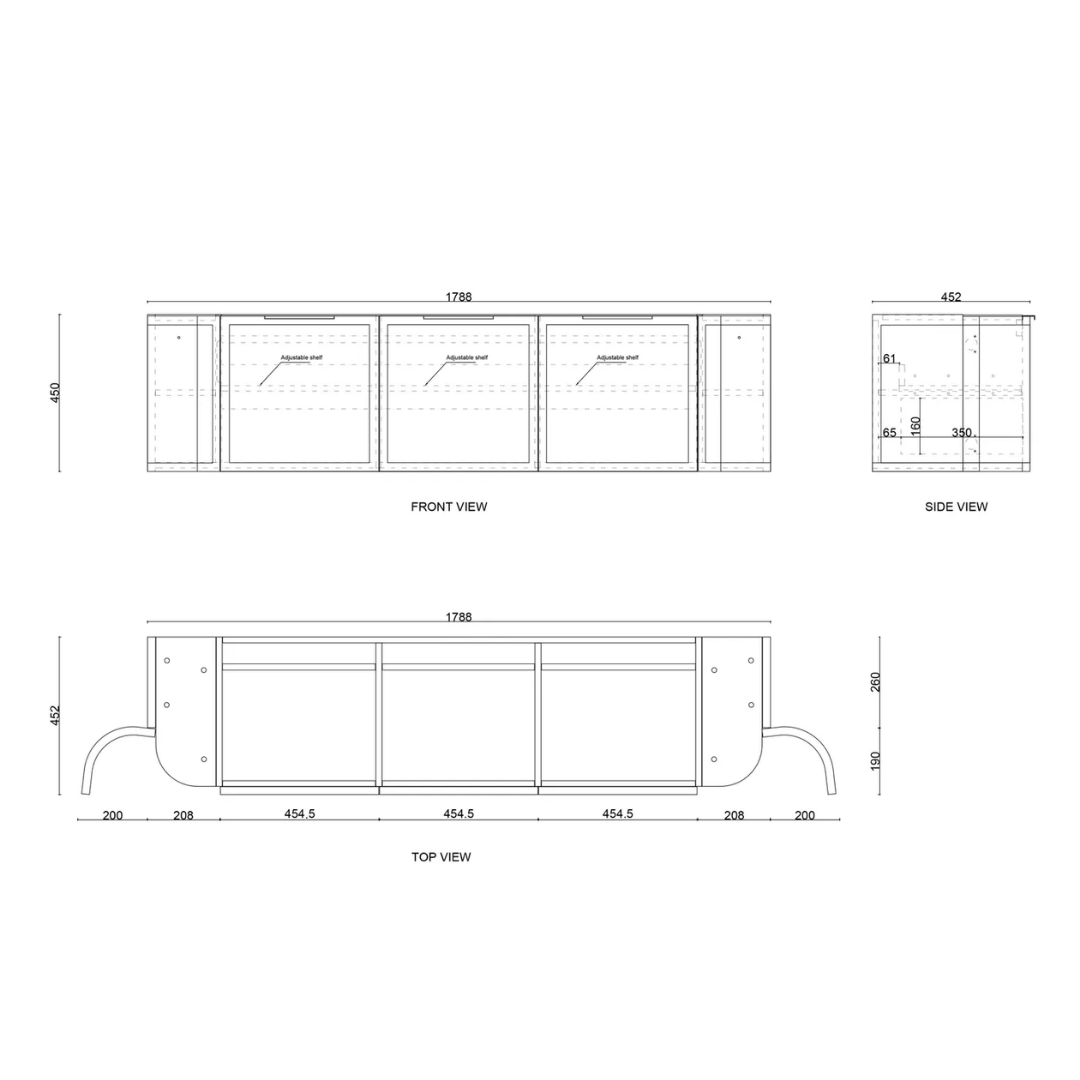 Hampshire Satin Black Vanity 1800mm
