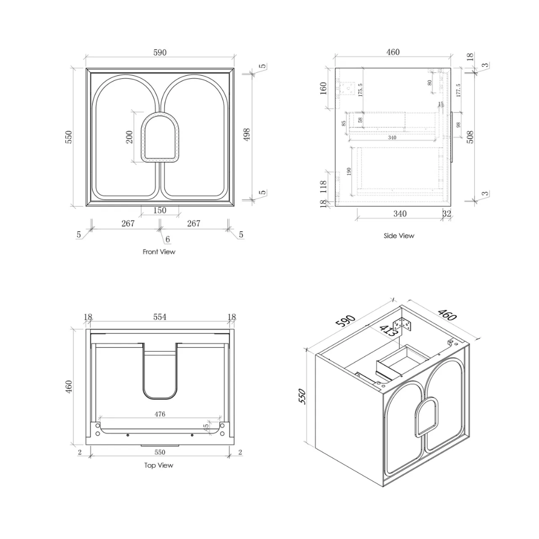Laguna Satin White Vanity 600mm