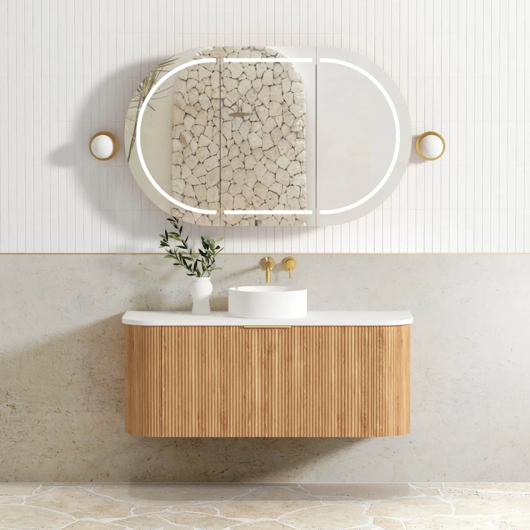 Bondi Oak Fluted Vanity 1200mm