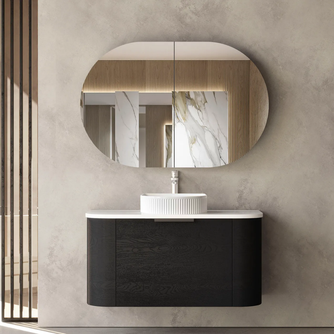 Bondi Black Oak Vanity 900mm