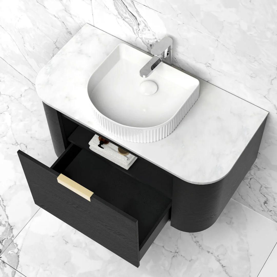 Bondi Black Oak Vanity 900mm