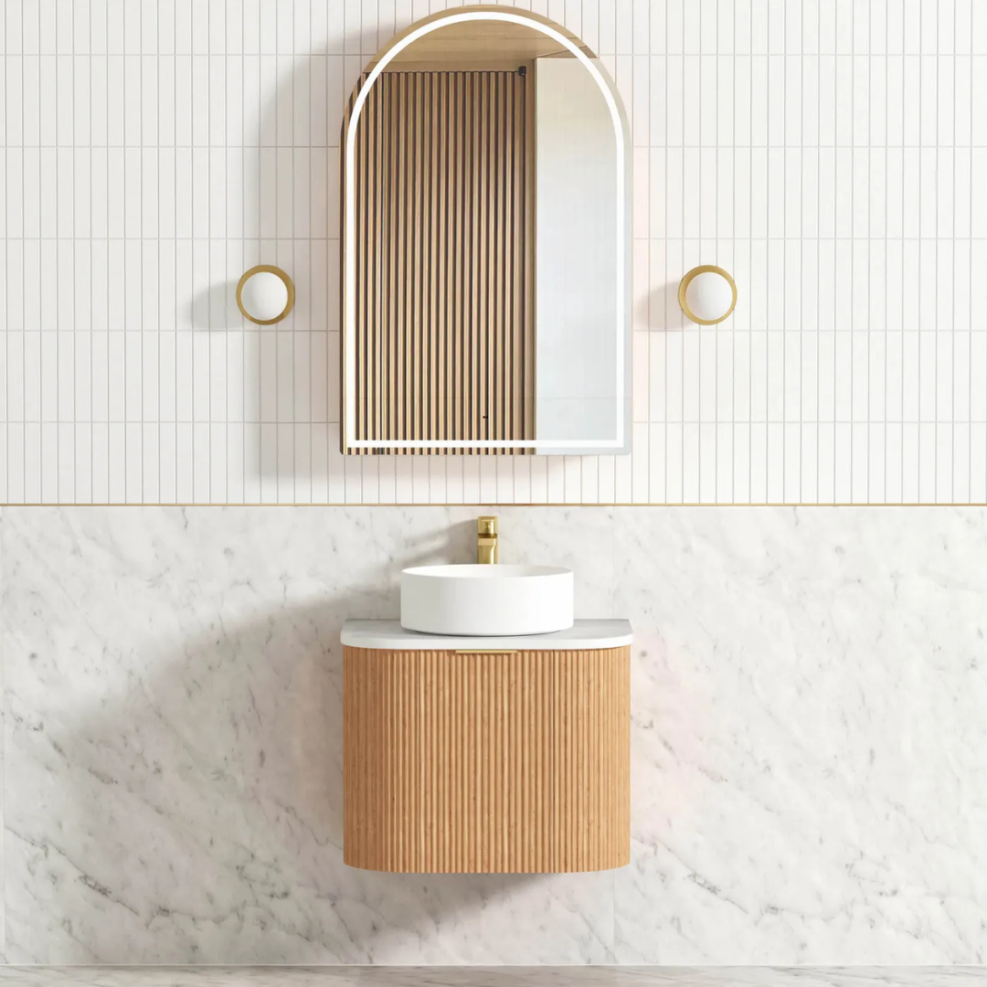 Bondi Oak Fluted Vanity 600mm