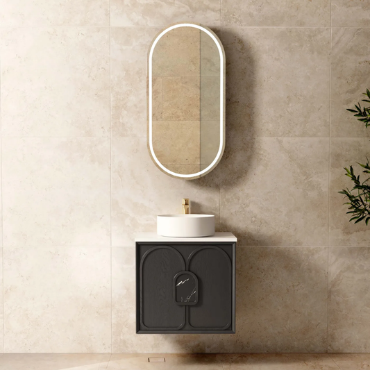 Laguna Black American Oak Vanity 600mm