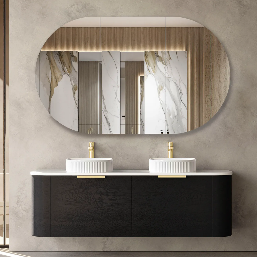 Bondi Black Oak Vanity 1500mm