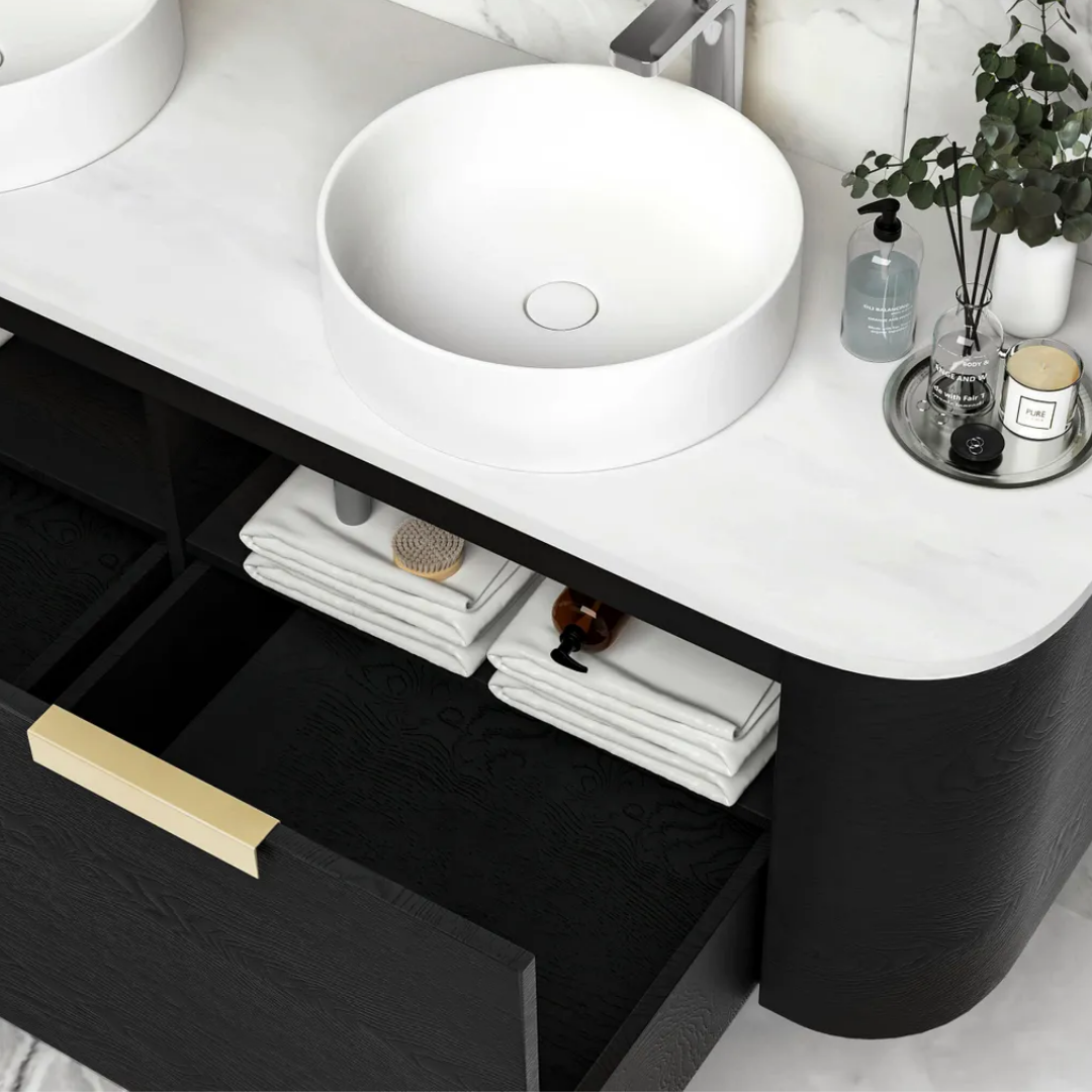 Bondi Black Oak Vanity 1500mm