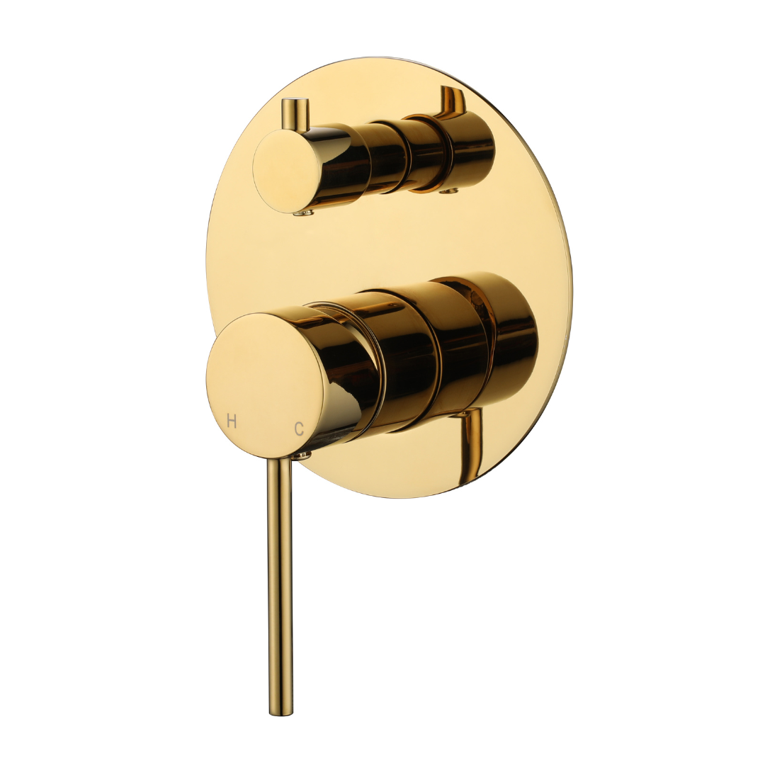 Star Mini Diverter Shower Mixer Polished Brass
