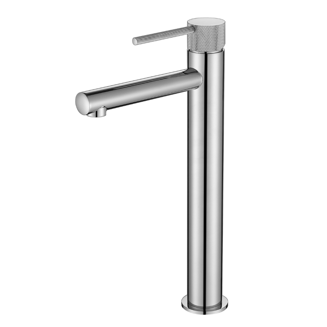 Star Mini High Rise Basin Mixer (Knurled Handle) Chrome