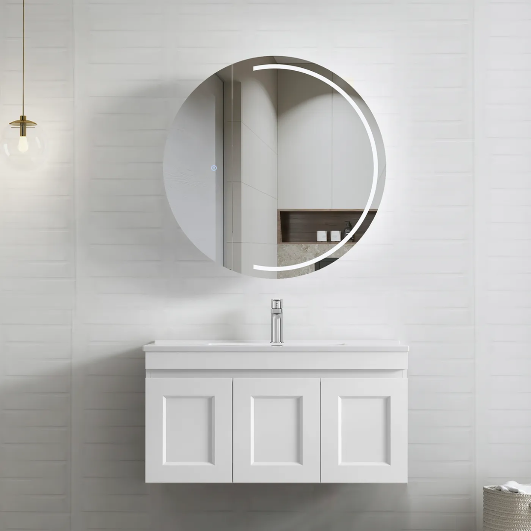 Hampton Satin White Vanity 900mm