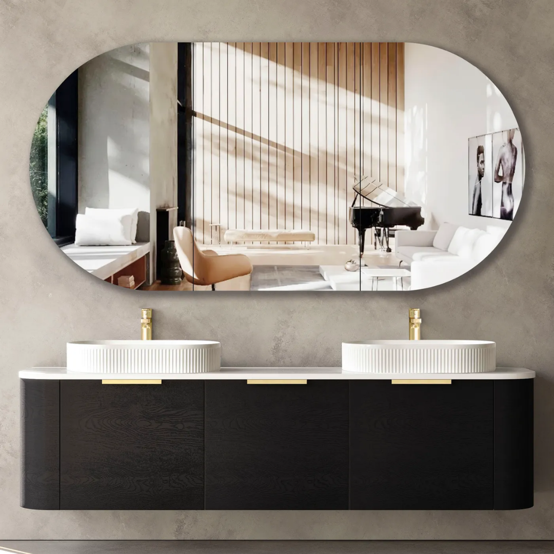 Bondi Black Oak Vanity 1800mm