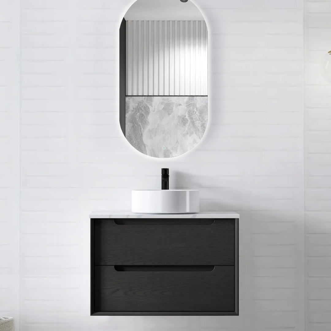 Byron Black Oak Vanity 750mm