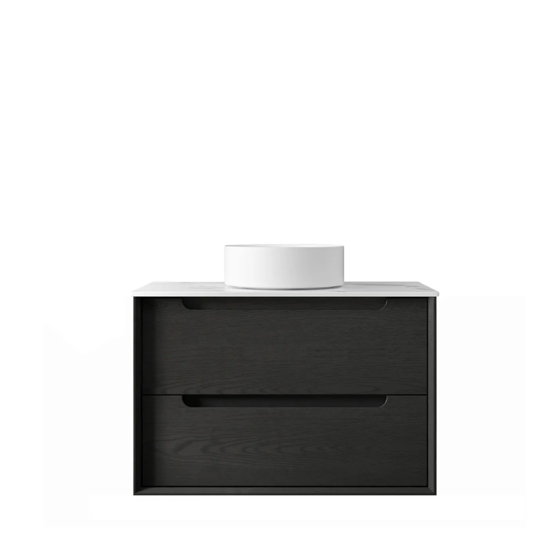 Byron Black Oak Vanity 750mm