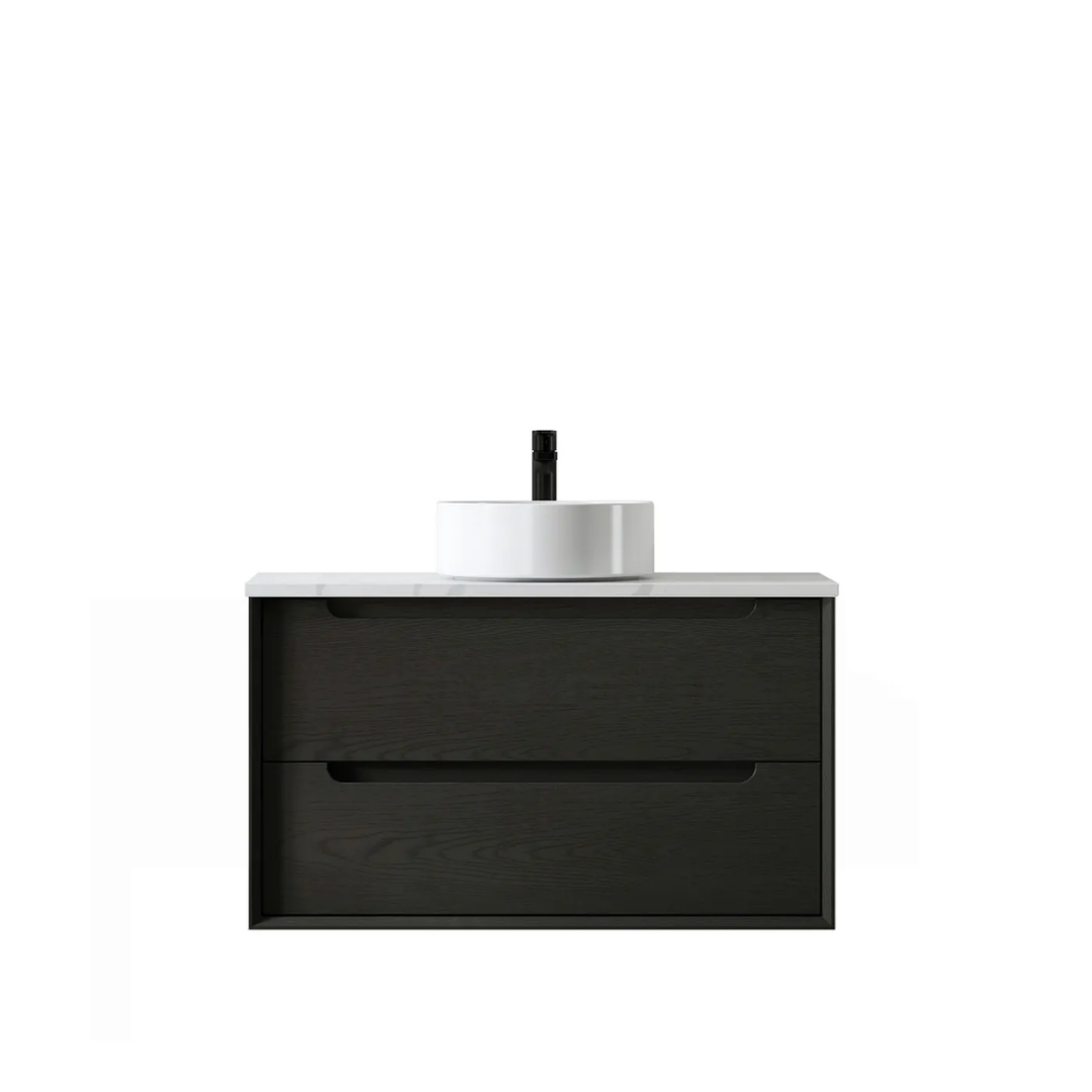 Byron Black Oak Vanity 900mm