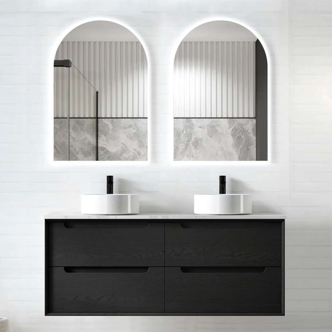Byron Black Oak Vanity (Double Basin) 1200mm