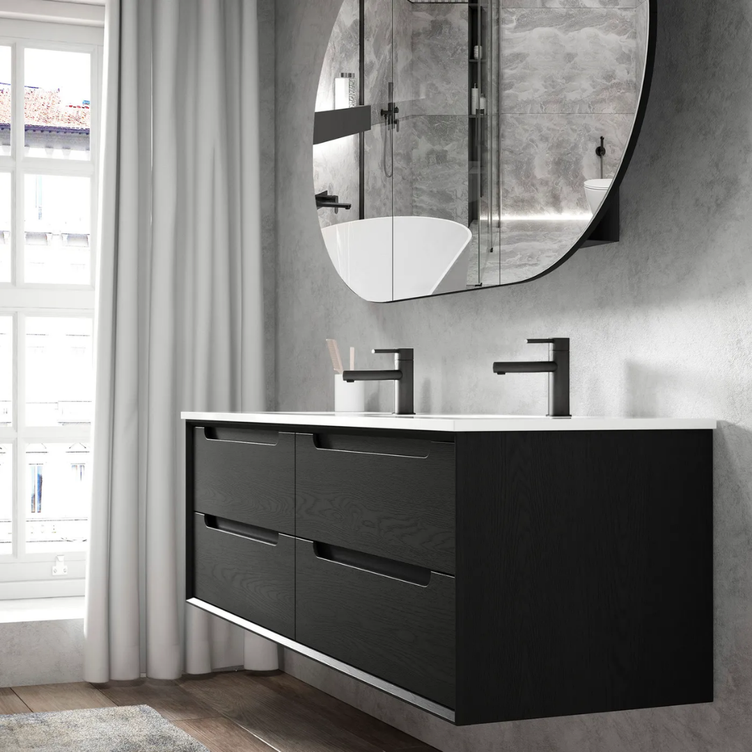 Byron Black Oak Vanity (Double Basin) 1200mm