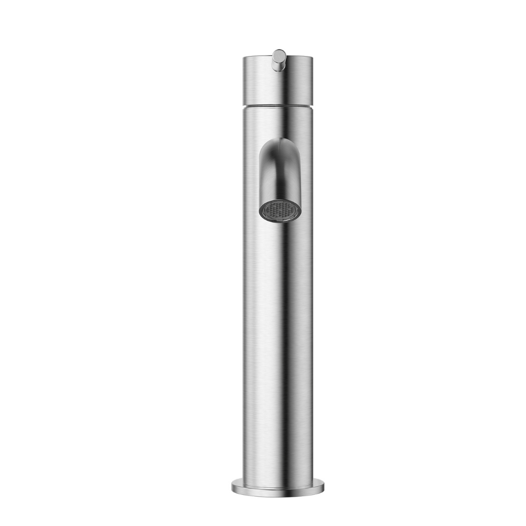 Star Mini Mid Rise Basin Mixer Curved Spout Brushed Chrome