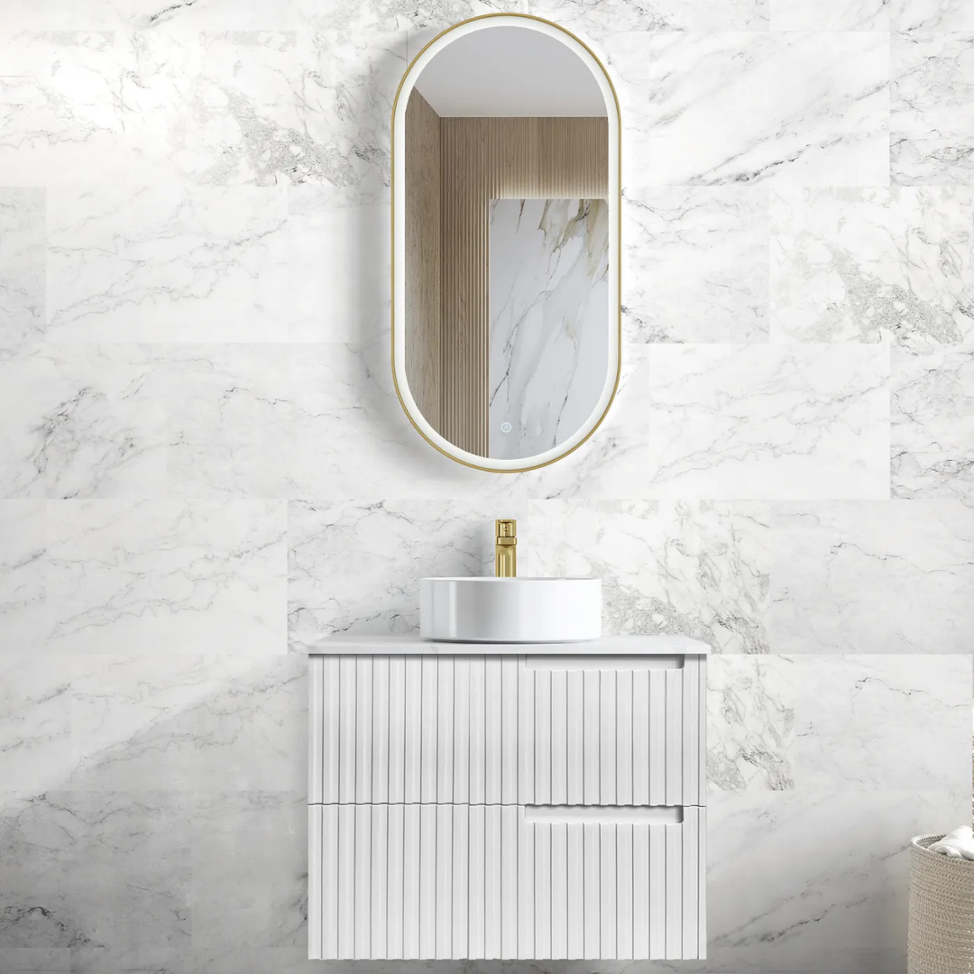 Noosa Wave Satin White Vanity 750mm