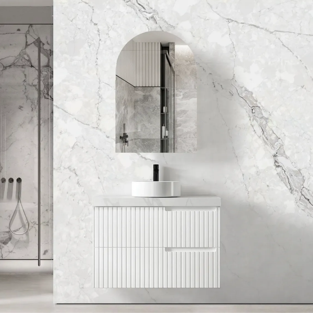 Noosa Wave Satin White Vanity 900mm