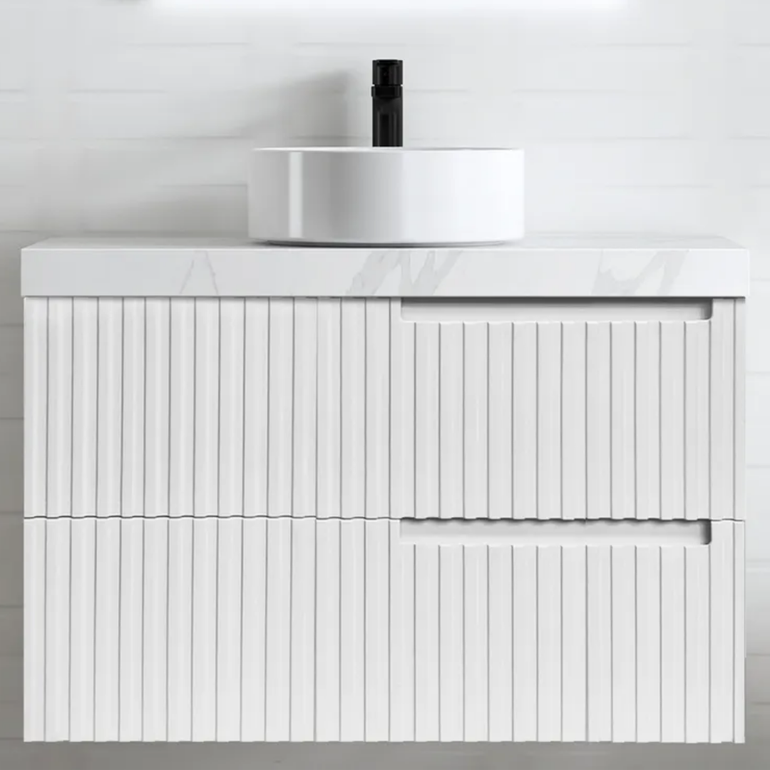 Noosa Wave Satin White Vanity 900mm