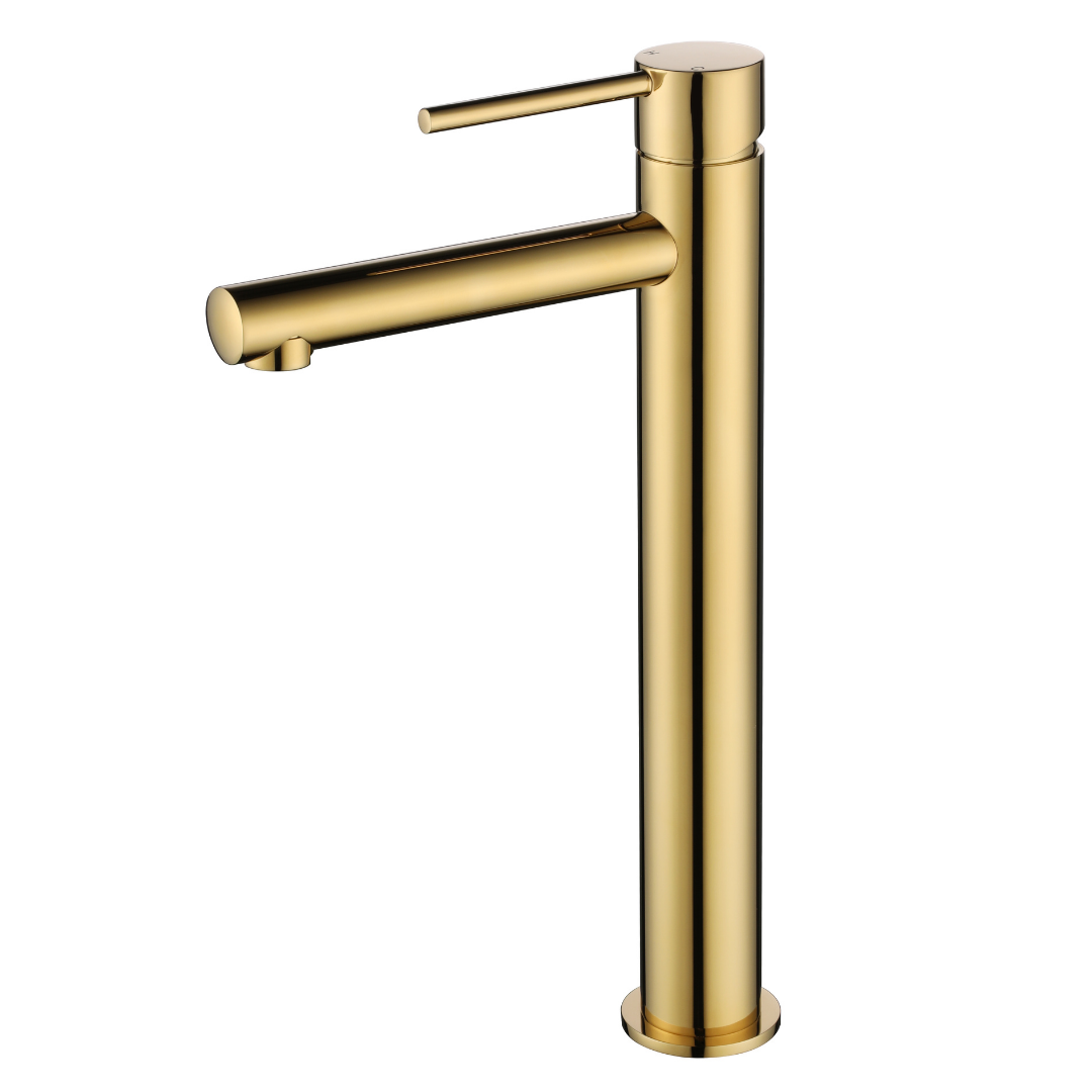 Star Mini High Rise Basin Mixer Polished Brass