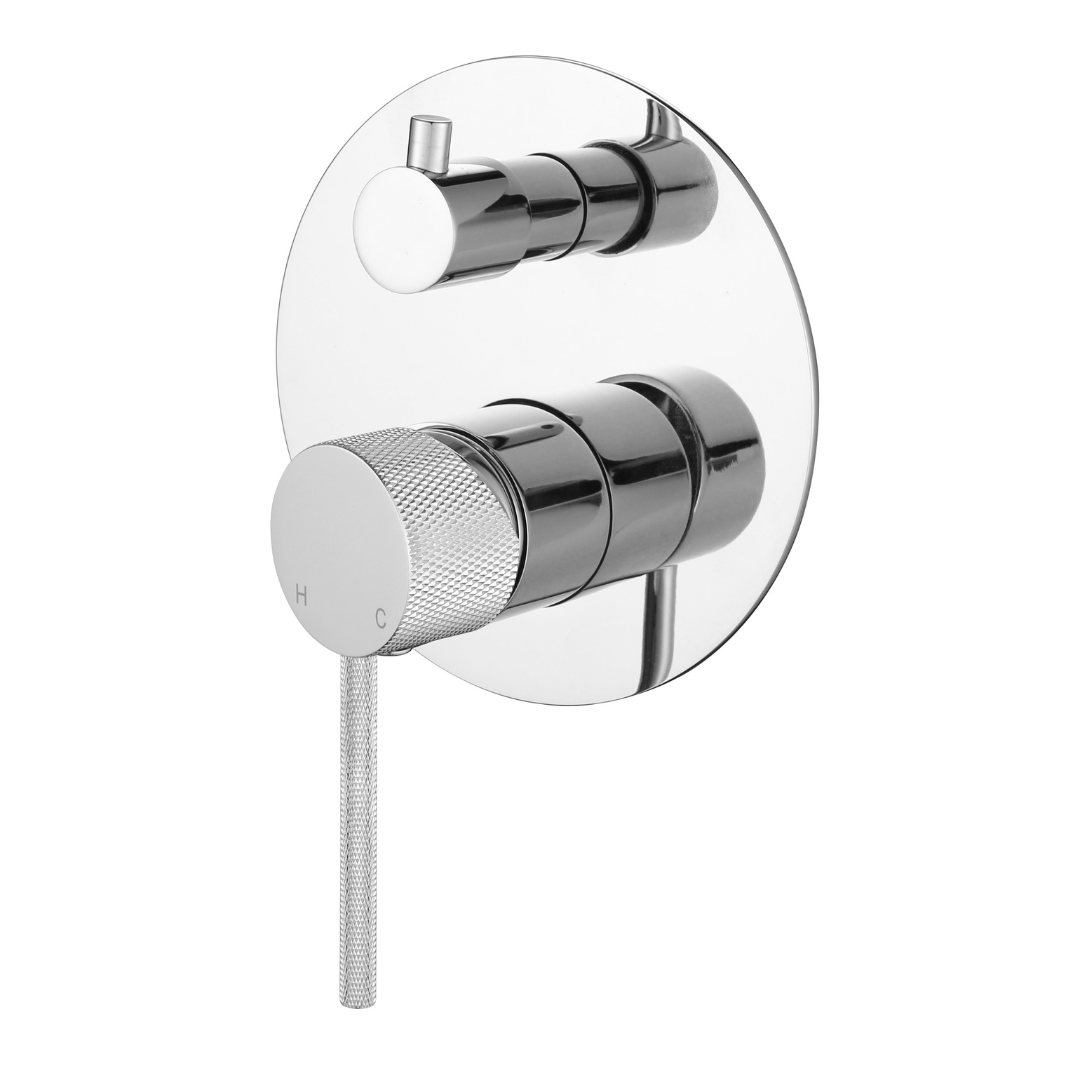 Star Mini Diverter Shower Mixer (Knurled Handle) Chrome