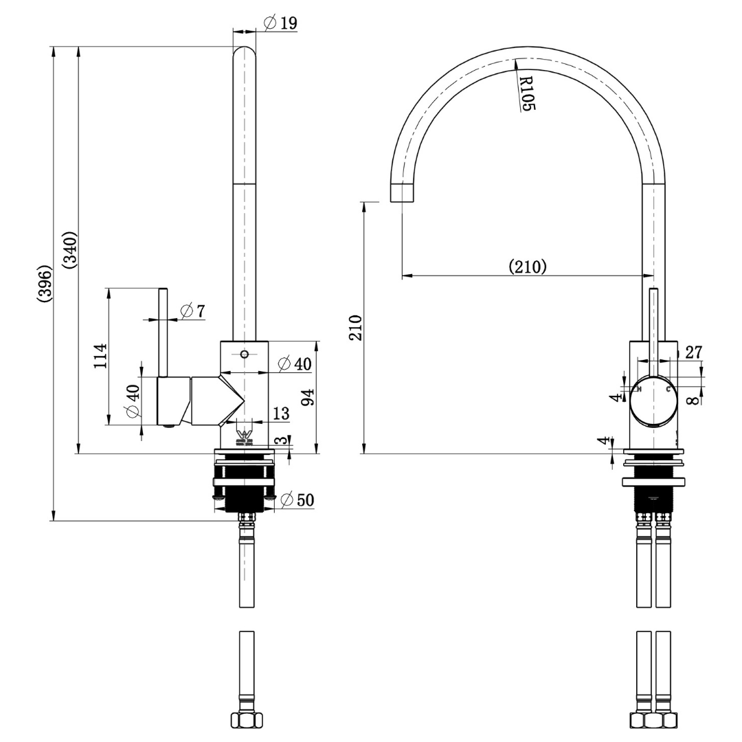 Star Mini Kitchen Mixer Brushed Bronze