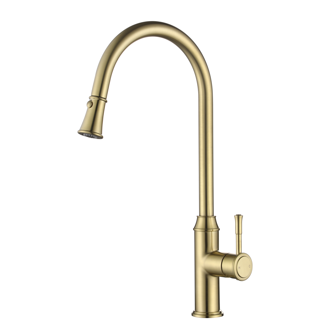 Montpellier Pull Out Kitchen Mixer Brushed Bronze