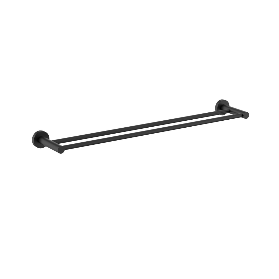 Mirage Double Towel Rail 600mm Matt Black