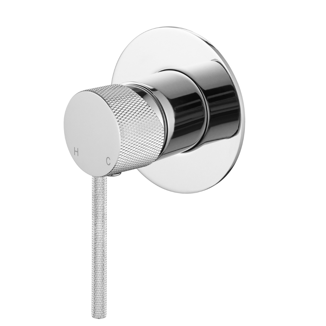 Star Mini Shower Mixer 80mm (Knurled Handle) Chrome
