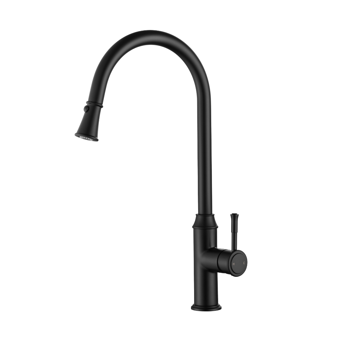 Montpellier Pull Out Kitchen Mixer Matt Black
