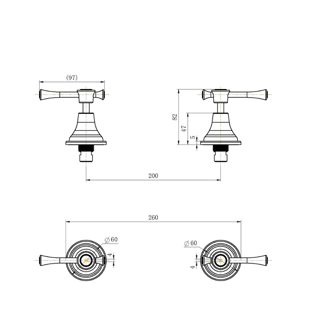 Montpellier Wall Top Assemblies Brushed Bronze