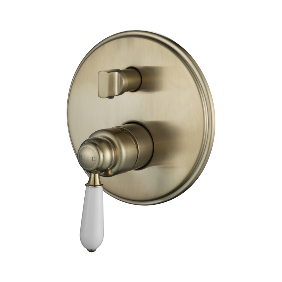 Bordeaux Shower Diverter Mixer Brushed Bronze
