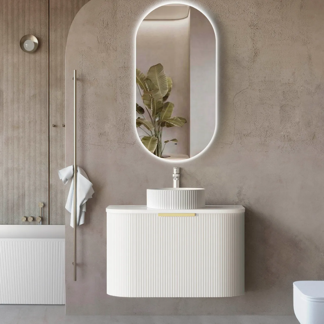 Bondi White Fluted Vanity 750mm