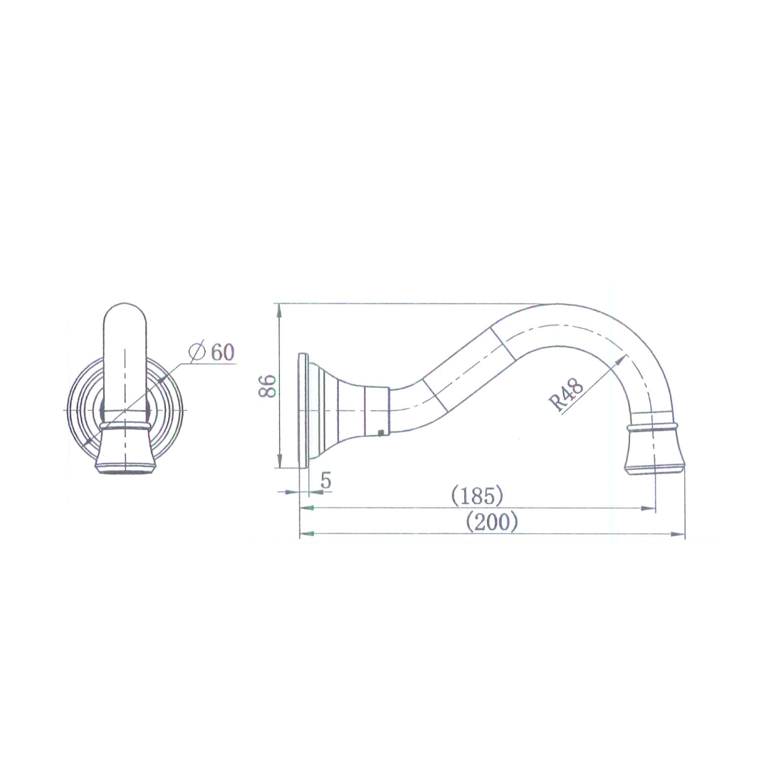 Bordeaux Bath Spout Brushed Nickel