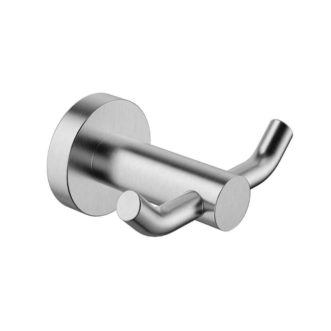 Mirage Double Robe Hook Brushed Chrome